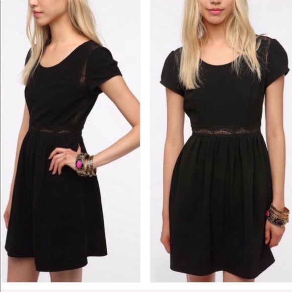Pins & Needles Dresses & Skirts - Pins and needles /  black crepe lace inset dress